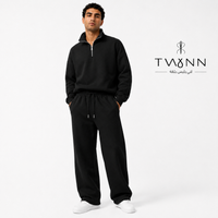 ترينج TWYNN نصف سوستة وبنطلون واسع — أسود